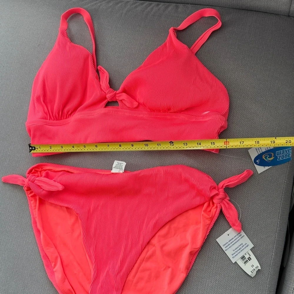 Wave Zone Vibrant Pink Bikini Set Size 1X